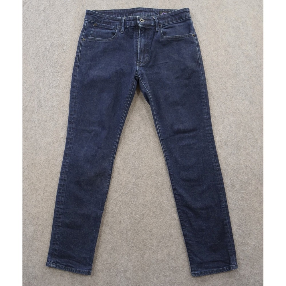 Bonobos Jeans Mens 31 Blue Denim Straight Mid Rise Zip Fly Tailored Dark Wash